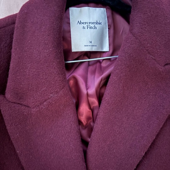 Abercrombie & Fitch Burgundy Tailored Top Coat - Picture 8 of 9